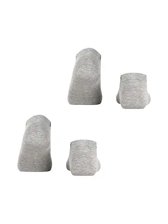 BURLINGTON | Chaussettes sneaker femme lot de 2 EVERYDAY 36-41 gris clair | hellgrau